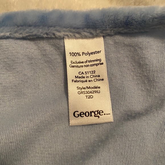 George Cloud Smiling Sleeping Blue White Plush Baby Security Blanket Lovey - Picture 4 of 4